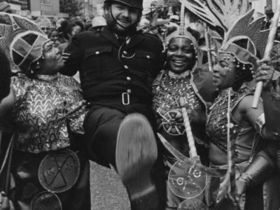 Women and police at Notting Hill Carnival